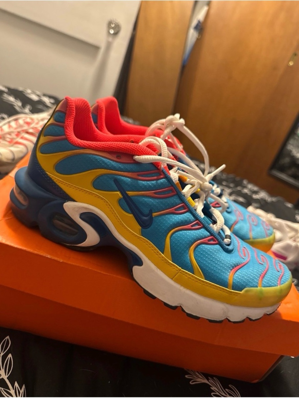 Nike Kids Blue, Yellow & Red Athletic Sneakers
